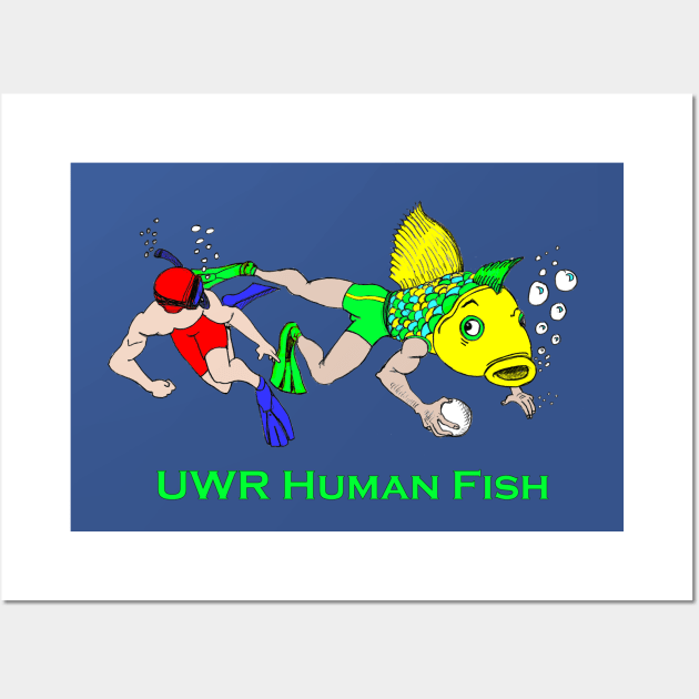 Underwater Rugby human fish Wall Art by dizzycat-biz